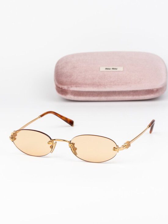 Miu Miu Women Sunglasses Brass Orange Oval MUA54S 7OE90X NEW AUTHENTIC main image 5